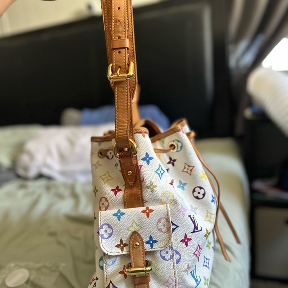 Authentic Louis Vuitton Monogram Multicolor Petit Noe White - Picture 5 of 9